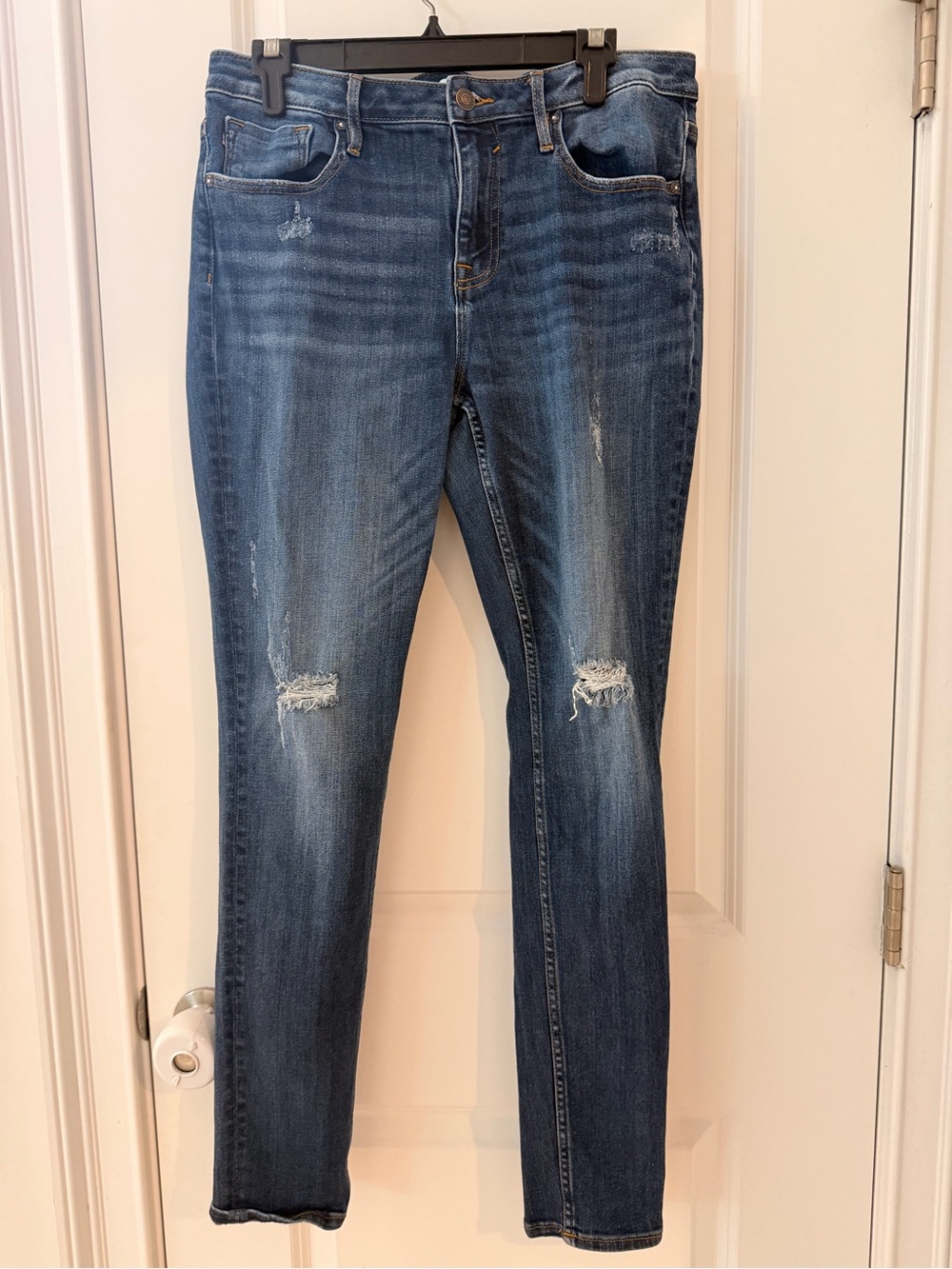 Vigoss-Classic Dark Blue Distressed Women's Jeans